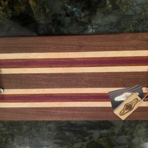 Walnut, South African Mahogany, Hard Maple and Purple Heart Charcuterie Board