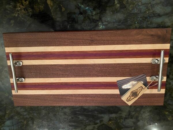 Walnut, South African Mahogany, Hard Maple and Purple Heart Charcuterie Board
