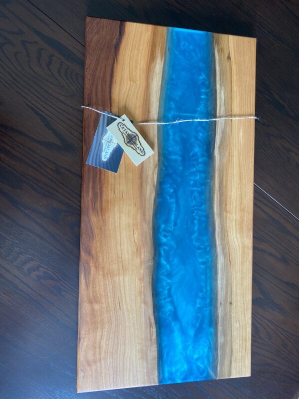 Live Edge Cherry Epoxy Charcuterie Board - Image 2