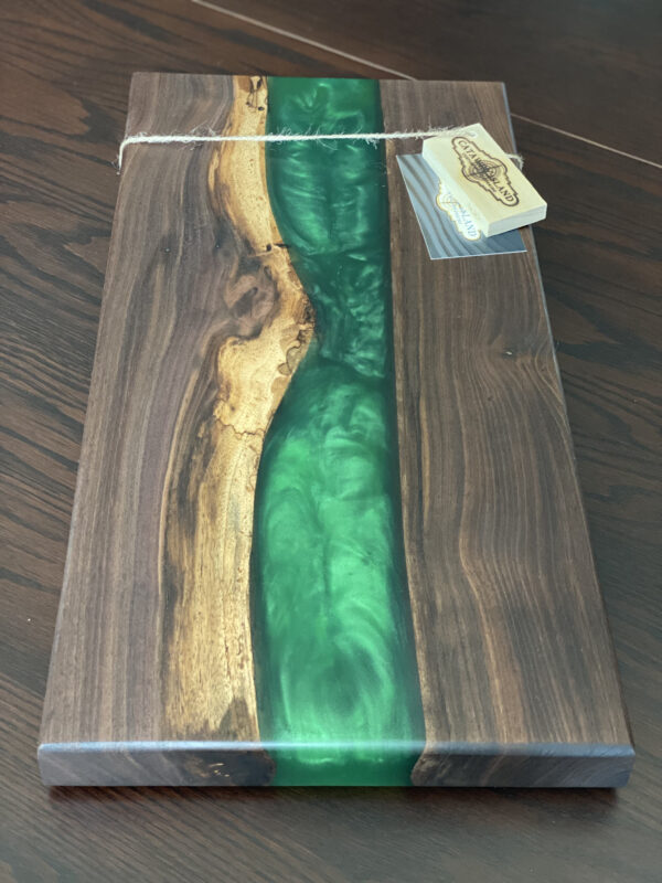 Live Edge Walnut Epoxy Charcuterie Board - Image 4