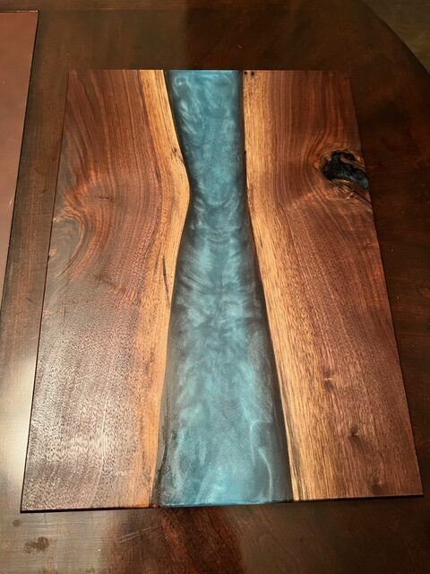 Extra Large Walnut Wood and Blue Epoxy Resin Charcuterie Board –  orchardprojectco